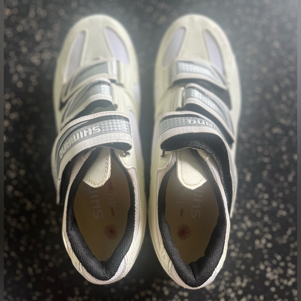 Shimano White and Black Cycling Shoes